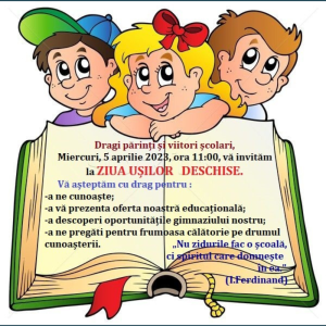 Se anunță înscrierea copiilor în clasa I în anul de studii 2023-2024
